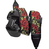 CLOUDMUSIC Camera Strap Jacquard Weave Neck Strap For Girls Men Women Floral Series (Red Roses)