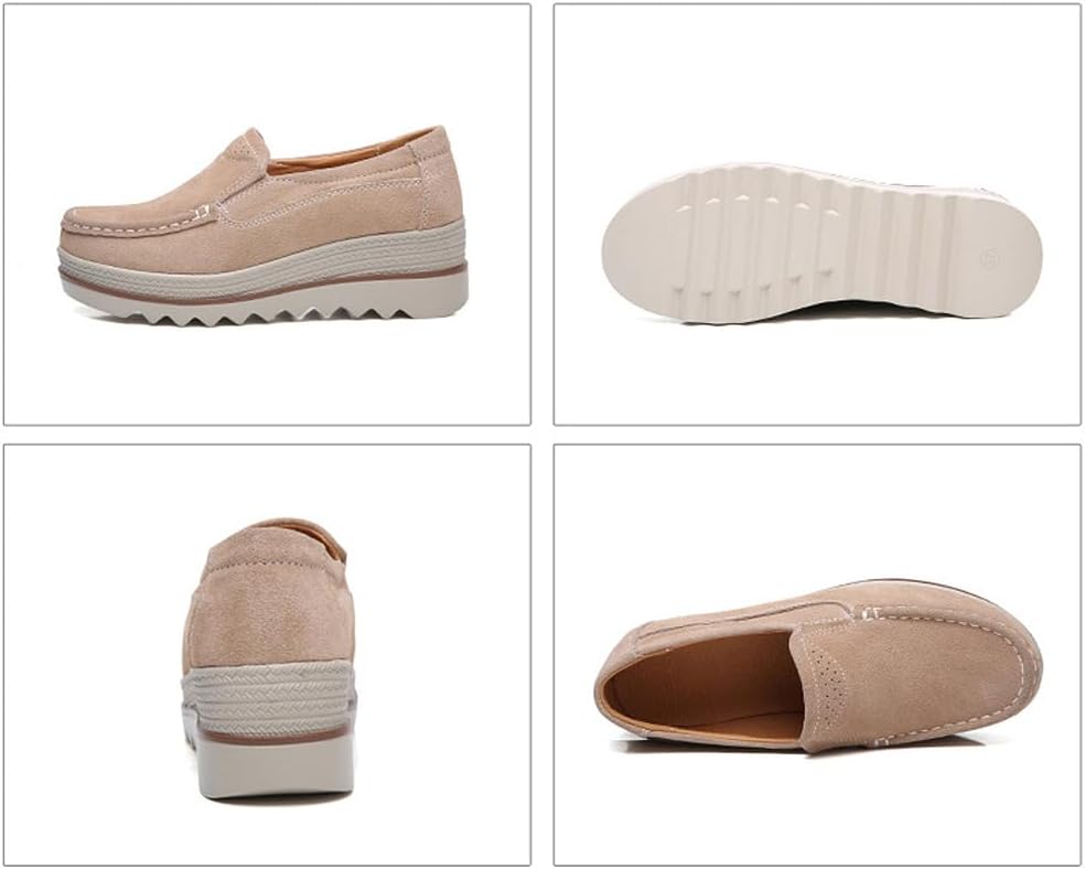 YING LAN Women Slip On Loafers Comfort Suede Moccasins Wide Low Top Shoes - Image 5