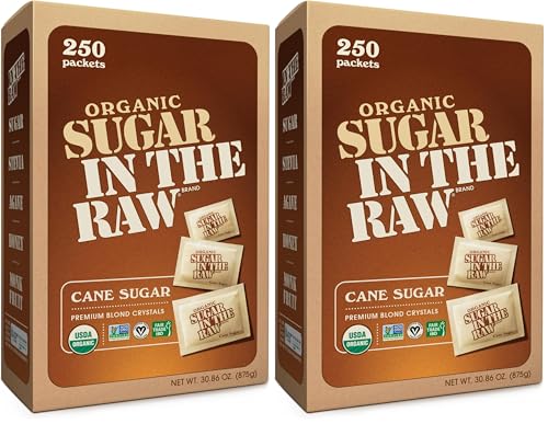 Image of Organic White Sugar In The Raw, 250 Count (Pack of 2)