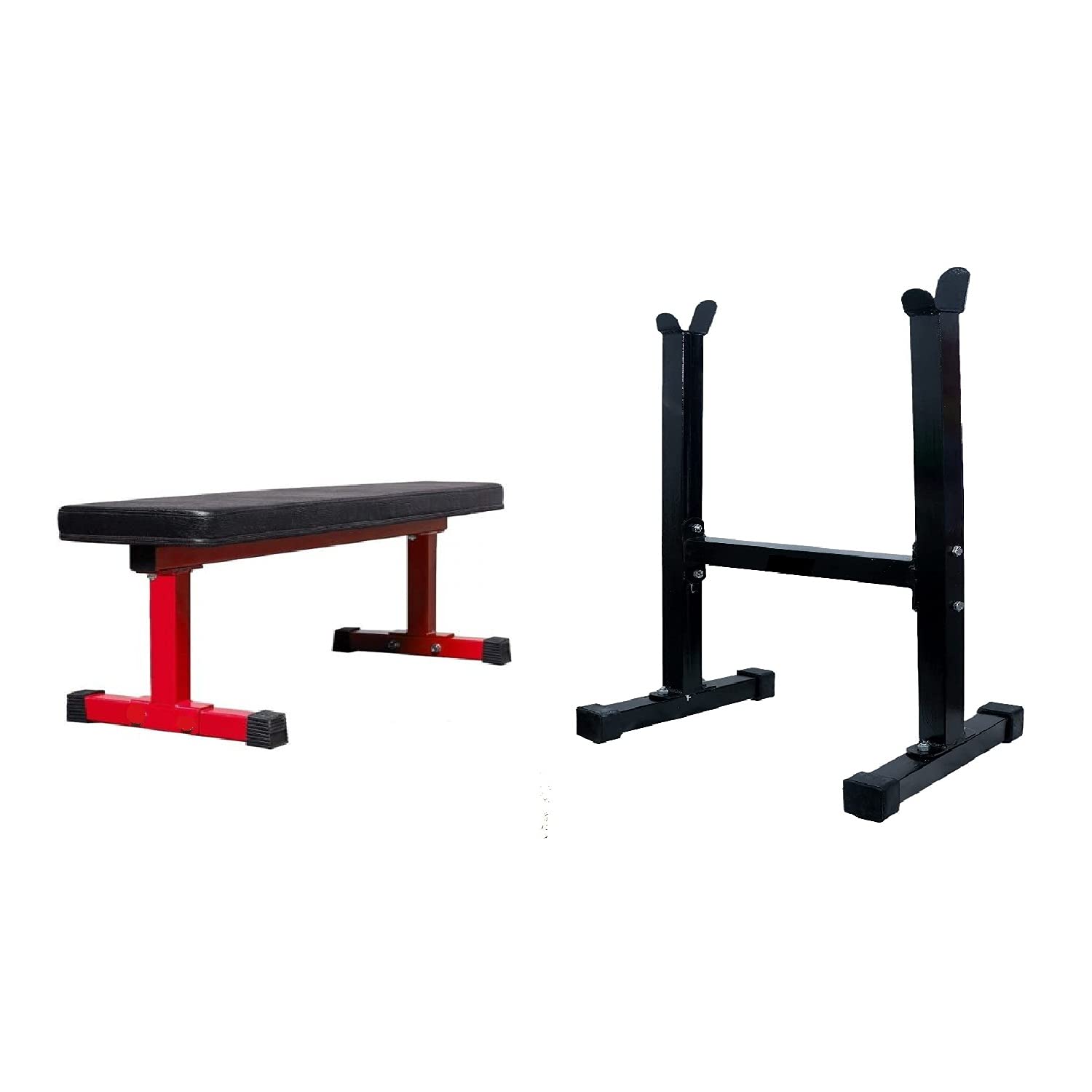 Bodyfit Combo Pack - Weight Lifting Bench + Biceps Stand, Utility Exercise Bench Set Home Gym Set.. (RED FLAT + STAND)-image-25