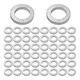 Runseaway 50Pcs M10 Wedge Lock Washers, Vibration Proof Manganese Steel Lock Washer Set, Anti-Loose Shakeproof Washers for Bolts, Machinery, Automotive, Quick Install, Precise Fit