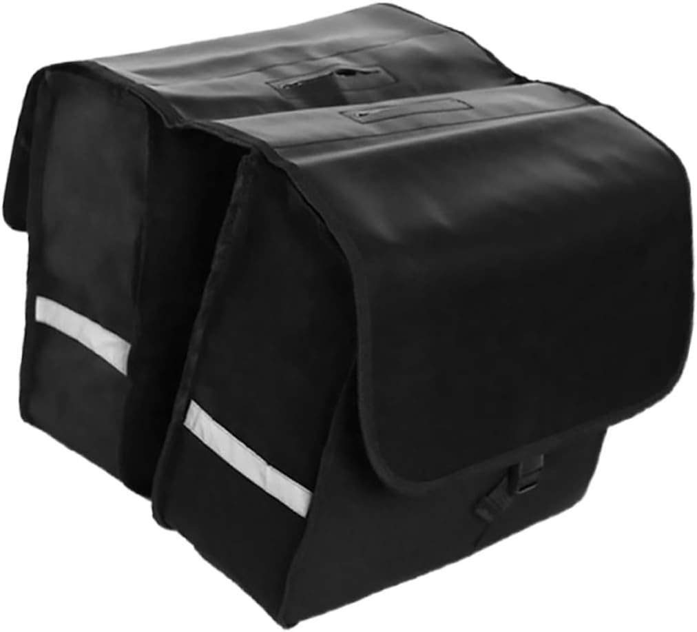 Mountain Bike Bag Pannier Bike Rear Seat Pannier Pack Reflective Stripes Large Compartment Fabric