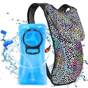 Rave Hydration Pack, Hydration Backpack with 2L Hydration Bladder, Festival Essential Water Backpack for Hiking, Running, Cycling, and Music Festivals
