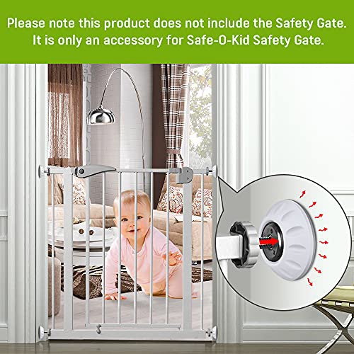 Image of Safe-O-Kid Wall Protector /Bumper Guards for Any Safety Gate, Stable & Non-Slip Safety Wall Pad Guard Wall Protector Pads for Baby Safety Gate, Pack of 4, White