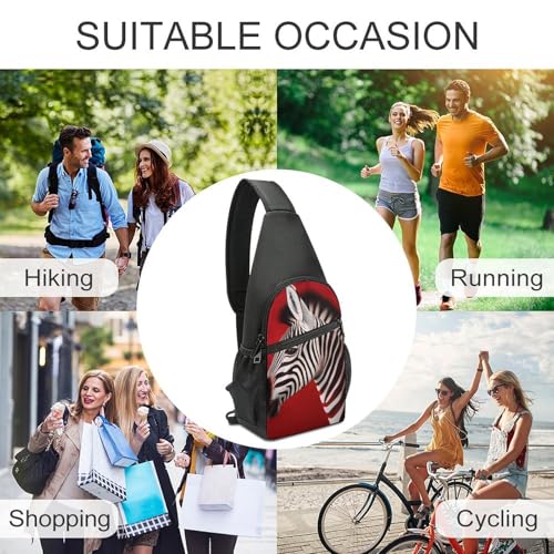 Bolso tipo bandolera Zebra Red para viaje y uso casual miniatura 6