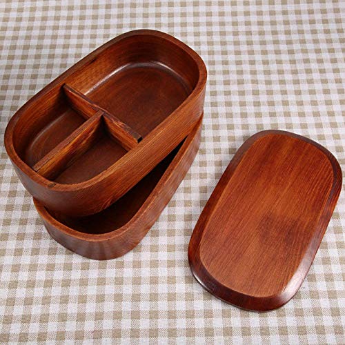 School Picknick Bento Box Houten Lunchbox Makkelijk voor Keuken voor Restaurants(Wooden square 2) - Image 5
