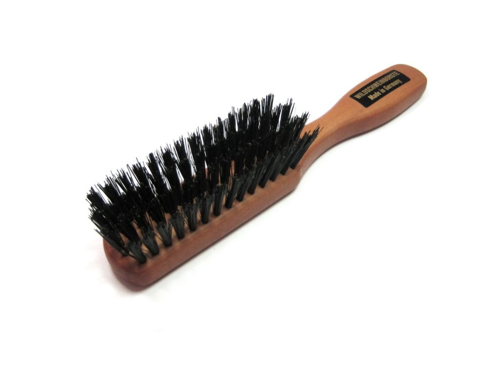 Golddachs Hair Brush Straight 100% Wild Boar Bors Pear Tree 4 Rows