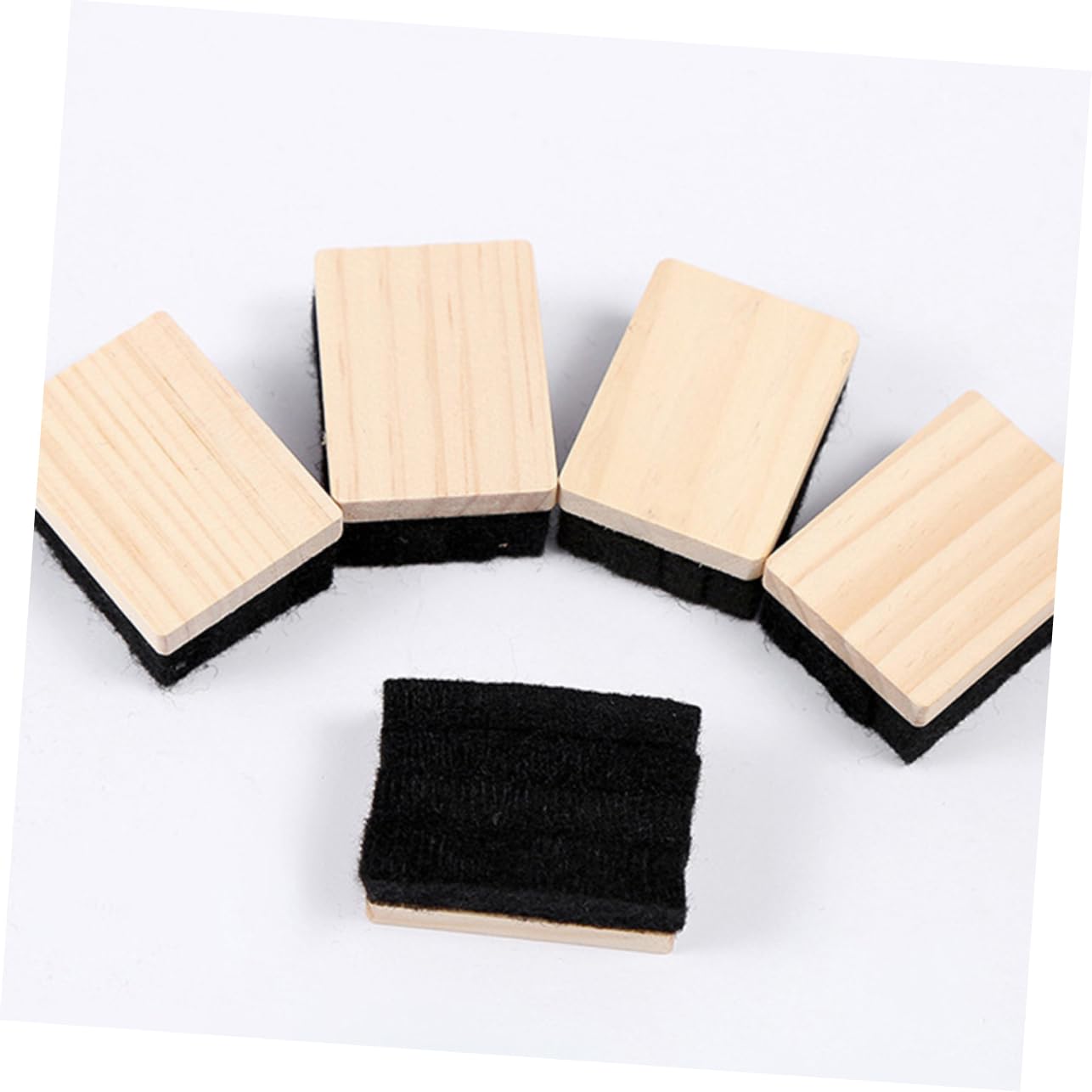 HOMSFOU 4 Sätze Schwarzes Whiteboard Radiergummi Staubfreier Radierer Aus Holz Und Filz Multifunktional Für Büro Schule Und Zuhause Leicht Zu Reinigen 10 Stück * 4
