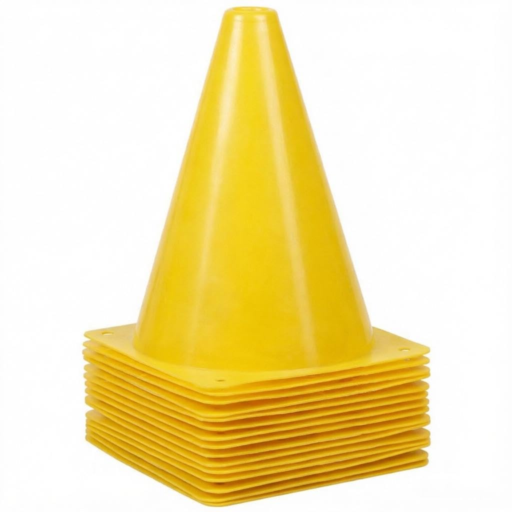 Alyoen Pylonen, Hütchen Fussball Markierungskegel für Outdoor-Aktivitäten und Festliche Veranstaltungen, Verkehrshütchen Kegel für Fußball, Sport & Hundetraining (Gelb)