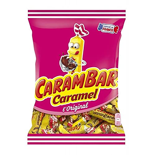 CARAMBAR - Le Plaisir du Caramel Fondant - Sachet de 320g - Douceur Gourmande pour Tous Les Âges - Bonbons Irrésistibles à Déguster à Tout Moment de la - Lot De 4 - Vendu Par Lot