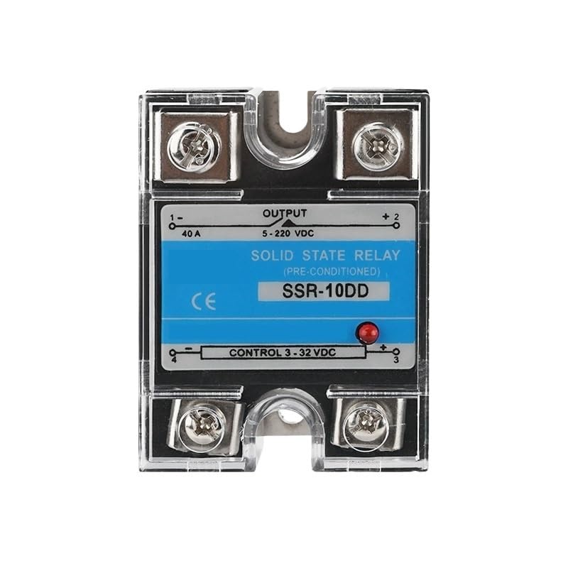 Relais statique monophasé CC SSR-10DD avec dissipateur en aluminium pur et capot premium