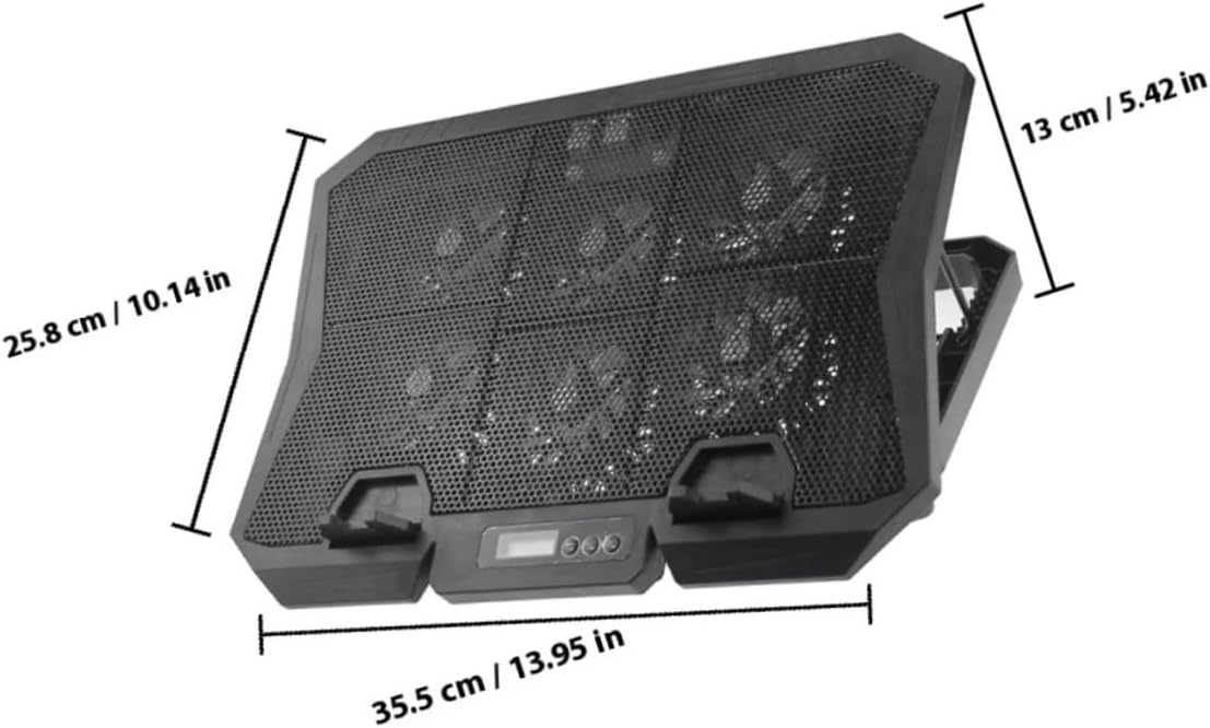 Kisangel Laptop Cooling Pad 15.6 Inch with Adjustable Fan Speed and Blue LED Quiet Wind Cooling Stand for Gaming and Office Laptops USB Powered Cooler