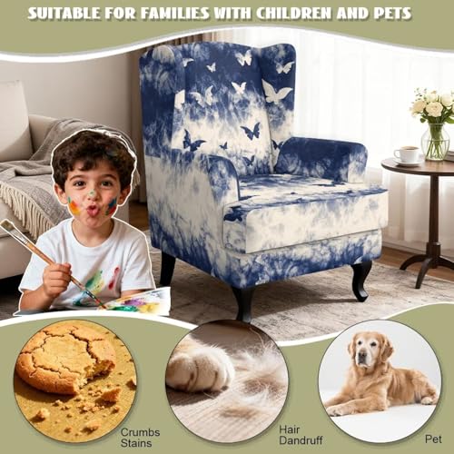 Funda para sillón protector de muebles elástico universal de 2 piezas 5