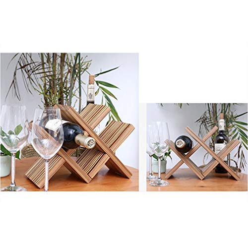 Soporte para botellas de vino de madera 4 botellas miniatura 5