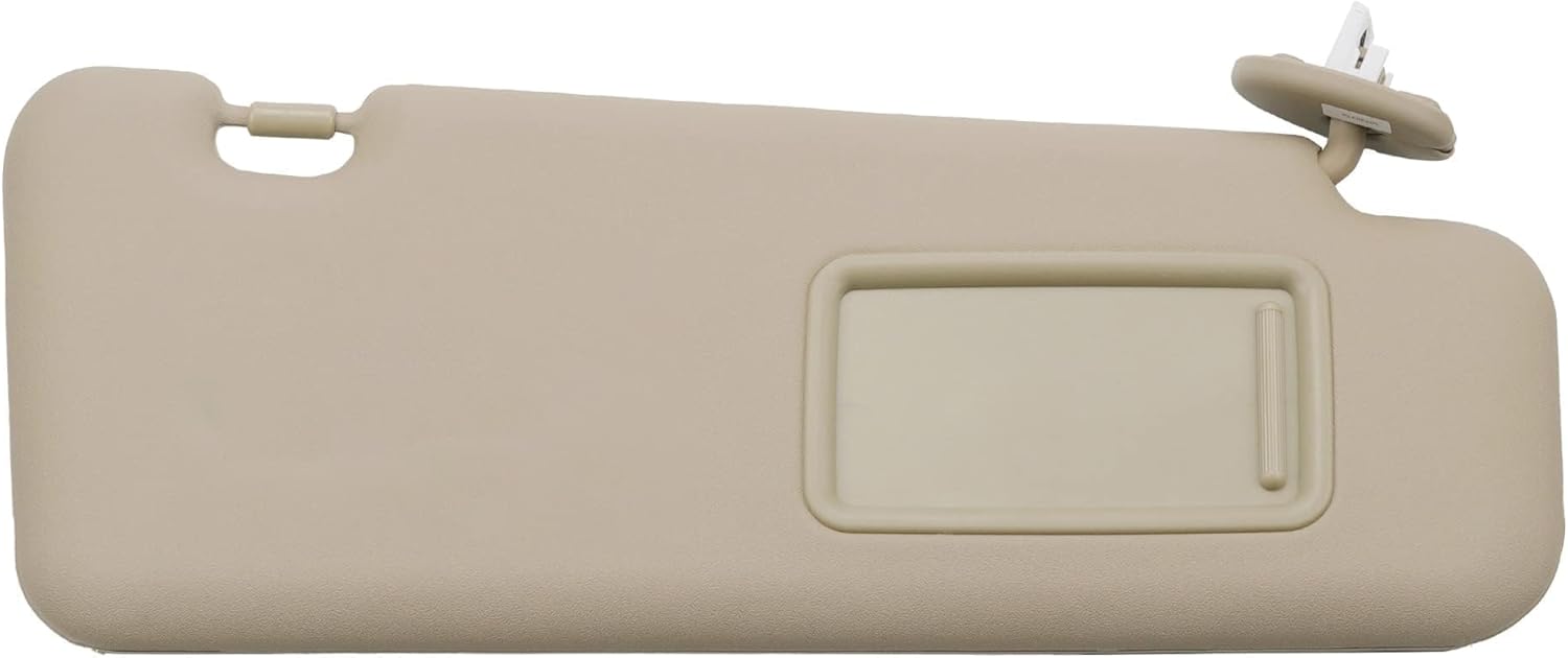 Dasbecan Left Driver & Right Passenger Side Sun Visor with Light Compatible with Toyota Highlander 2008-2013 74320-48500-B0 74320-0E050-B0 (Gray)