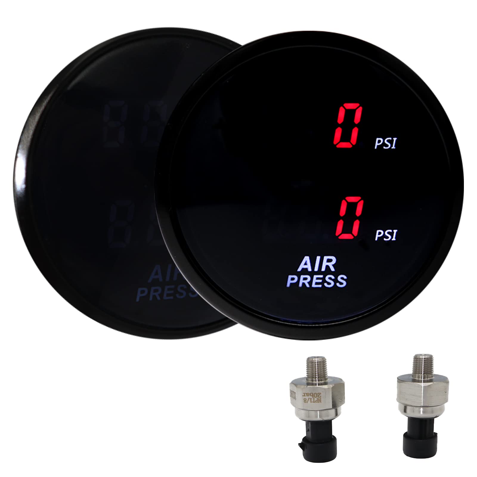 Buy Dual Air Suspension Pressure Gauge 0 220 PSI Digital Air Bag