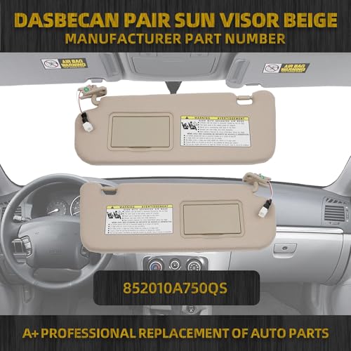 Dasbecan Left & Right Sun Visor Compatible with Hyundai Sonata 2006-2008 by Dasbecan - Used condition - Image 2