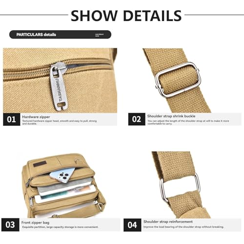 Canvas Crossbody Bag for Men Vintage Messenger Shoulder Bag Military Satchel satchel bag Shoulder Handbag Purse for Women3