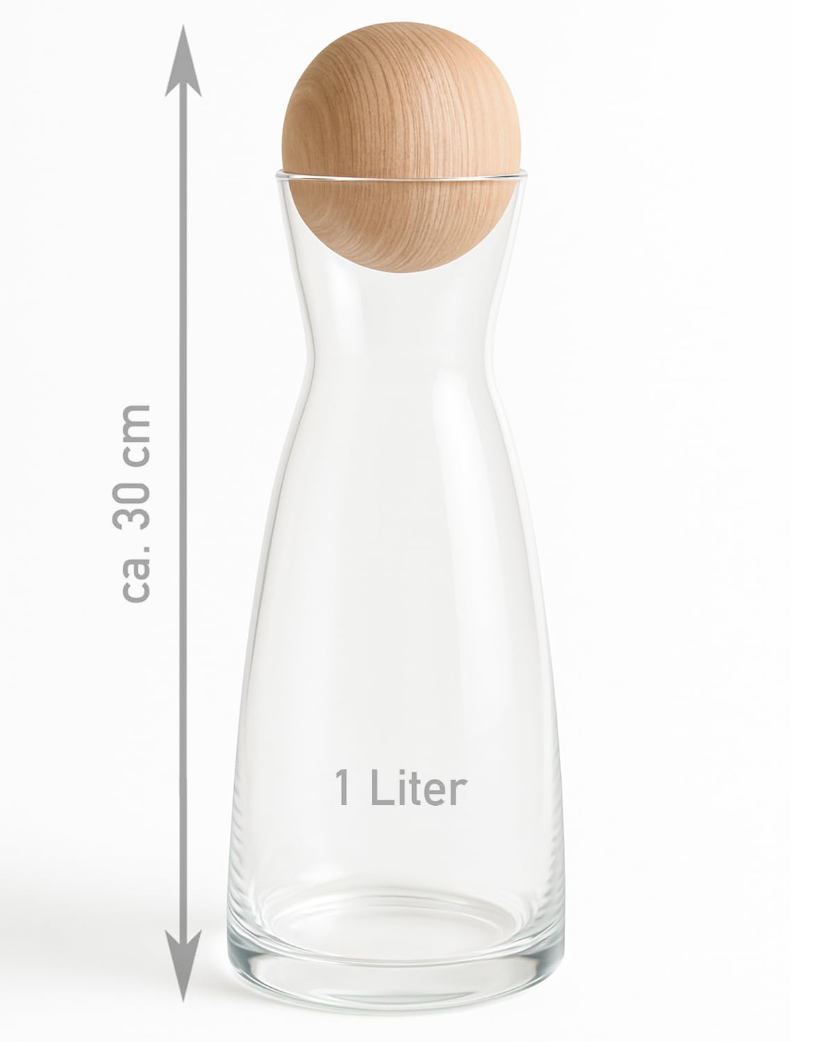 1 Liter Karaffe mit Zirbenkugel - Wasserkaraffe (Zirbenkaraffe-1L)
