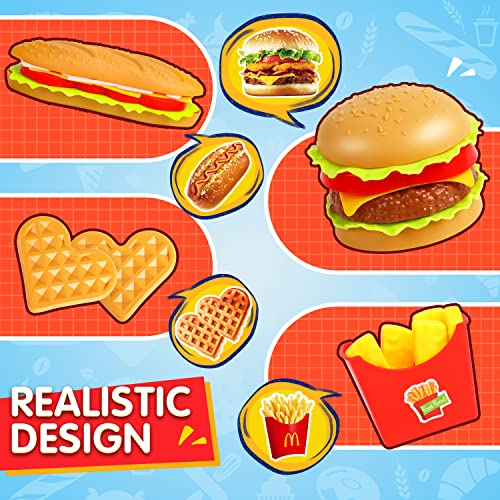 DERAYEE Küchenspielzeug,Lebensmittel Spielzeug,kinderküchen zubehör,Hamburger Set Rollenspiele Geschenk für Kinder ab 3 Jahre