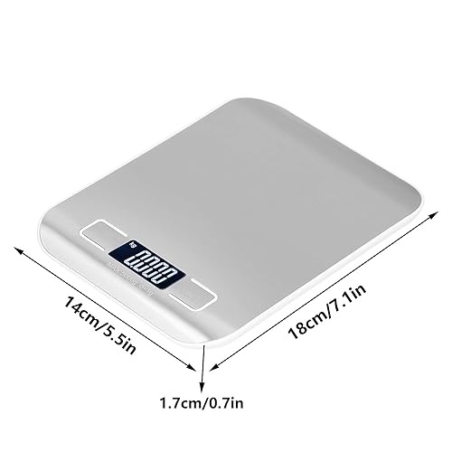 Miniatura 8 de Báscula de cocina Báscula para hornear portátil de acero inoxidable para alimentos domésticos Medidor de gramo de peso digital de frutas Báscula
