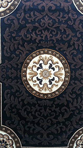 Kingdom Traditional Persian Area Rug Black Design D123 (8 Feet X 10 Feet) #TOP7