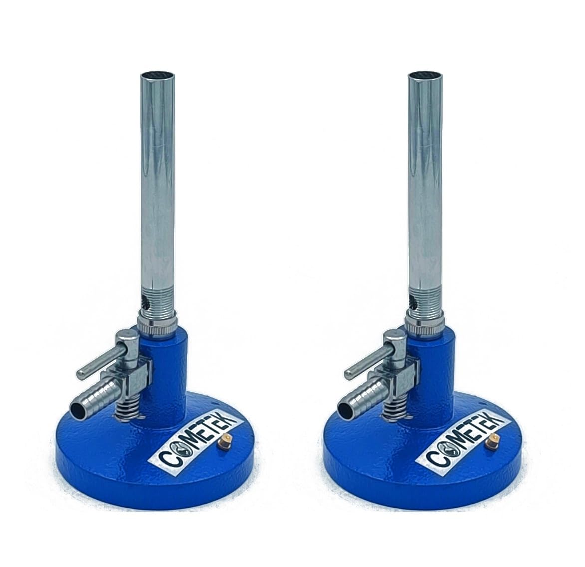 Burner Bunsen - Heavy Base with stopcock 120mm (4.72") - BRASS PIPE - CAST IRON BASE - PACK OF 2