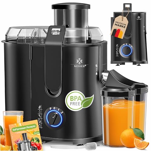 KESSER® Zentrifuge Entsafter für Obst | Gemüse aus Edelstahl 1100W, große Fütterungsröhre, 3...