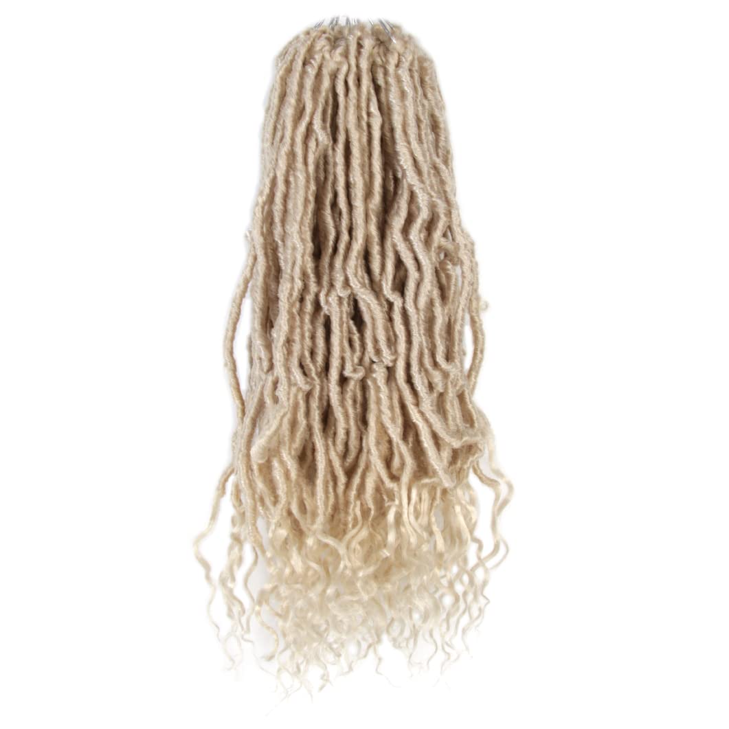 BOHOBABE Faux Locs Crochet Hair 18 Inch, Boho Soft Crochet Locs with Curly Ends, Long Bohemian Goddess Locs Crochet Braids for Black Women (6 Packs,