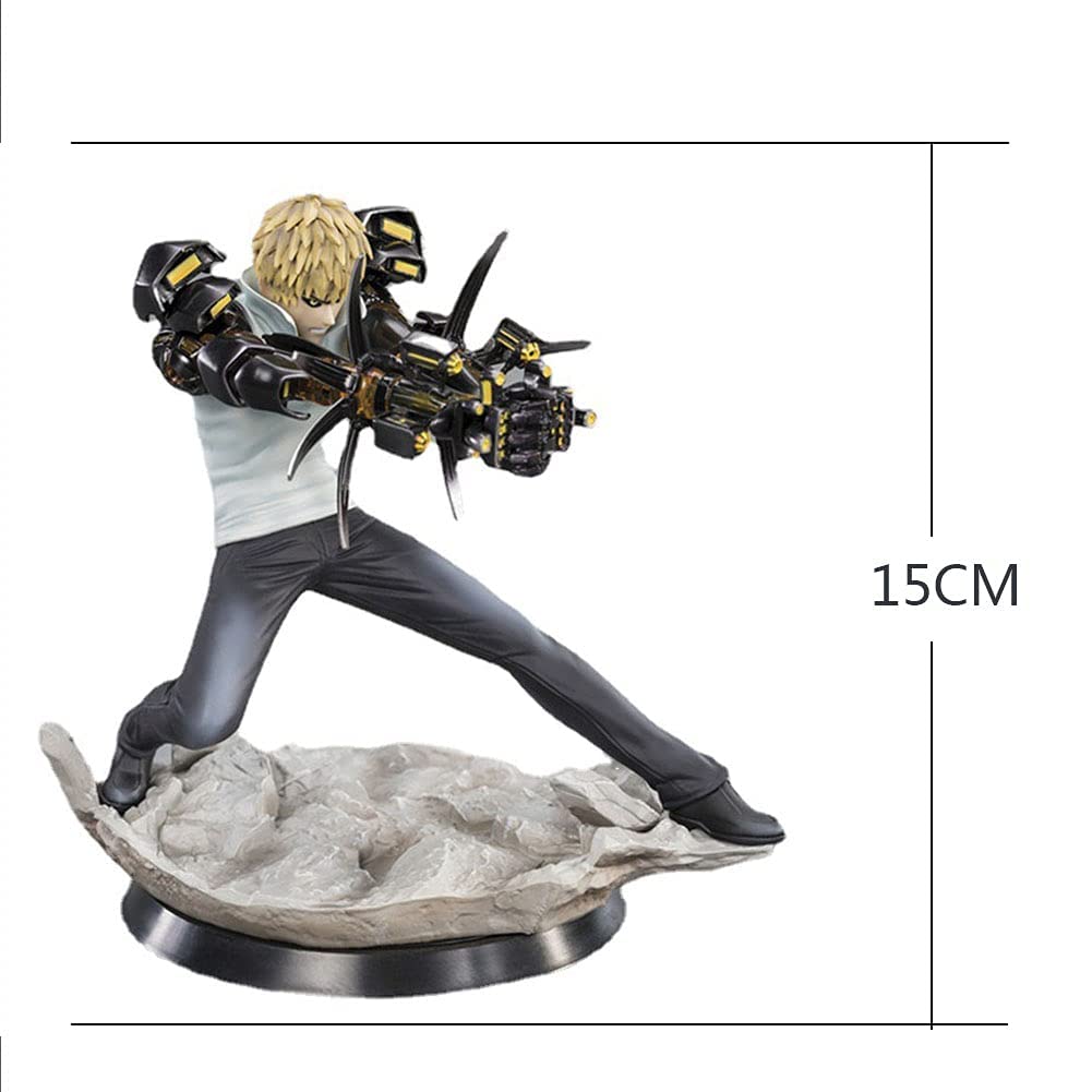 SBNYTBLW Figurine Debout en Acrylique One Punch Man, Anime Saitama Genos, décoration de Bureau Transparente Double Face, Statues Miniatures, modèle de Collection (Color : Type2