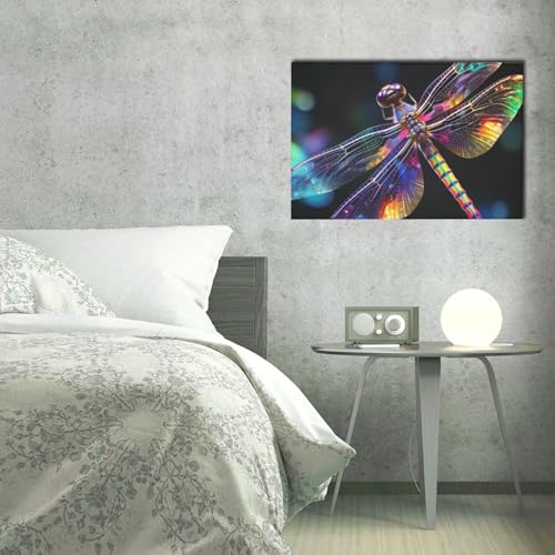 Impression sur toile libellule HD grand format tableau de qualité supérieure - 4