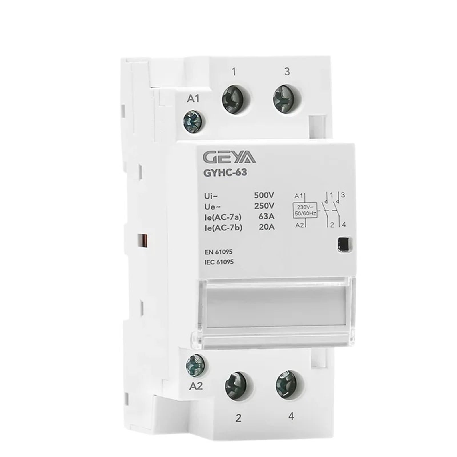 Stycznik modułowy 2P 40A 63A 2NO lub 2NC lub 1NO1NC, montaż na szynie DIN AC220V 230V automatyczny (2P 40A 1NO1NC 220V)