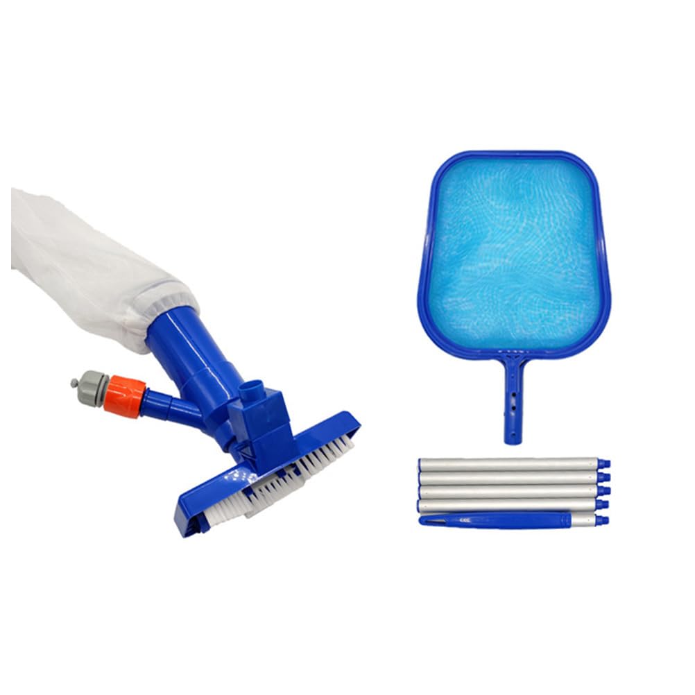 VICASKY 1 Set Pool Vacuum Cleaner Kit with Fine Mesh Skimmer Blue Includes Telescopic Rod for Efficient Swimming Pool and Cleaning