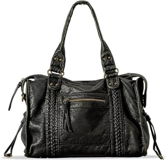 Demiawaking Sac à Main Vintage pour Femme, Grand Sac Bandoulière élégant, Sac Fourre-tout en Cuir pour Femme, Idéal pour le Travail, le Shopping et les...