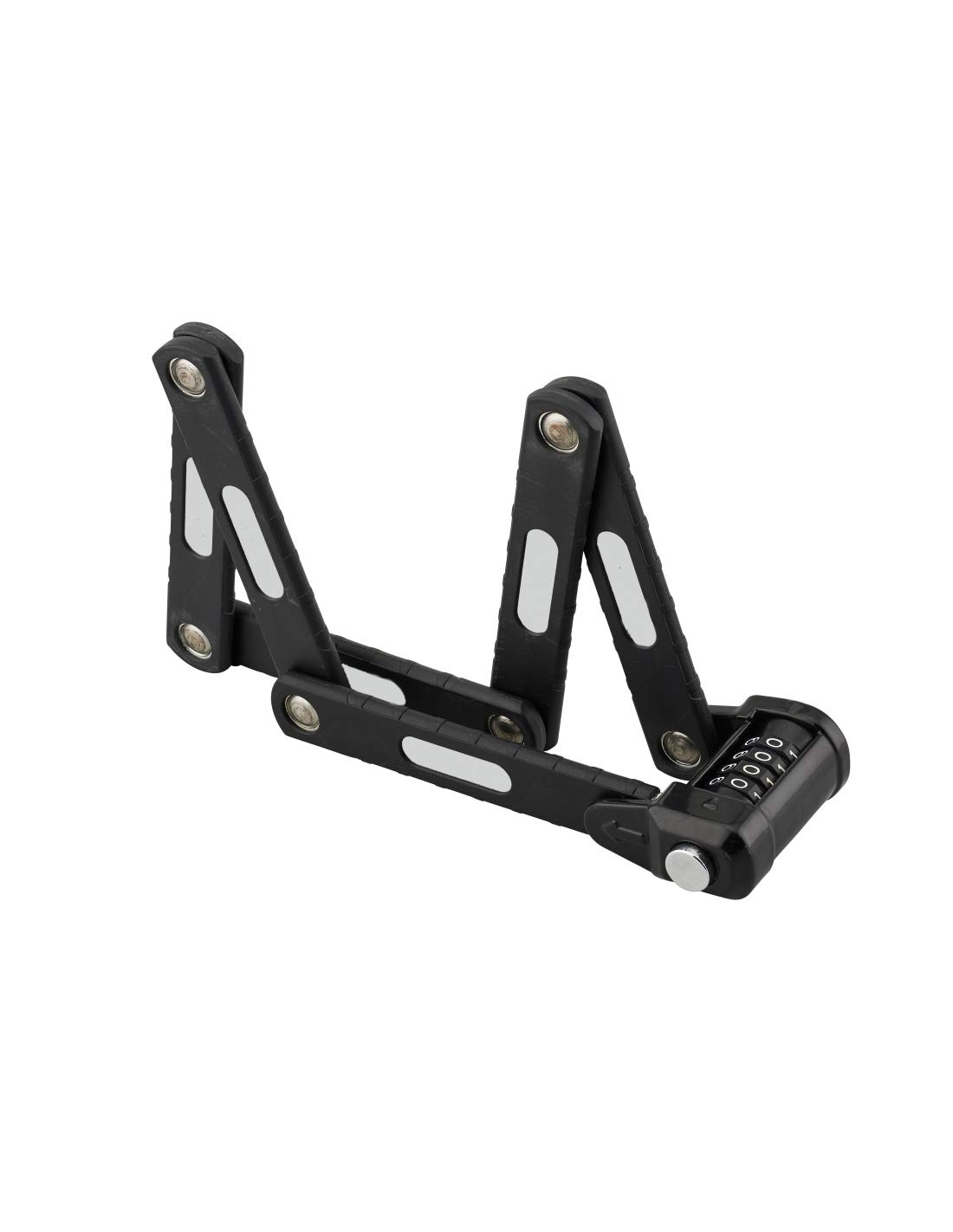 THIRARD - Antivol Zebra Pliant - Sécurité Niveau 8 - Support de Fixation Inclus - Verrouillage par Combinaison Modifiable 4 Virolles - Dim. Dépliées 205 x 90 mm - Fermées 176 x 70 mm - Noir