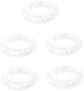 BESPORTBLE 5 Pçs Anel De Natação De Lantejoulas Tubo De Natação Para Adultos Anel De Segurança De Natação Anel Flutuante Anel De Natação De Piscina De Bóia Salva-Vidas De Plástico Anel De