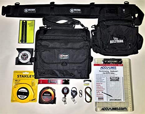 12-Pack w Bandit Belt System, HAAG Shingle Gauge, Tool Managers, 25' Tape Measure, SideBar 7" Pry Bar, Pitch Gauge, Stanley 100' Tape (Large)