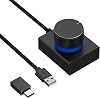 GEEKRIA Audio Control Knob, Metal Volume Adjustment Dial, PC/Phone Volume Controller with Mute, USB and USB-C, Win 7/8/10/MAC/Android, Gaming and Office (Silver)