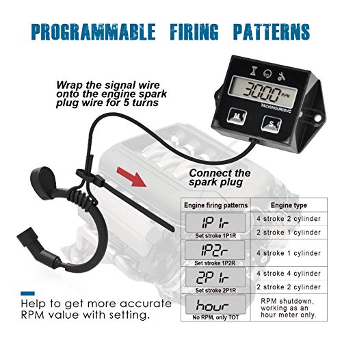 image for Runleader Digital Hour Meter Tachometer, Maintenance Reminder, User Sh