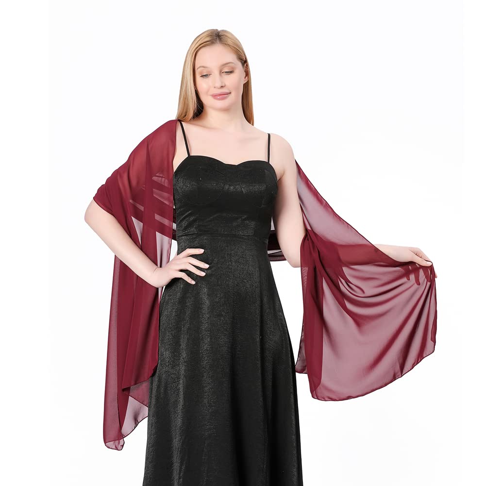 Proumhang Mujeres Mantones de Gasa Suave Bufandas Wraps para Novia Dama de Honor Fiesta de Boda Vestido de Noche y Vestidos para Ocasiones Especiales 70cm x 200cm