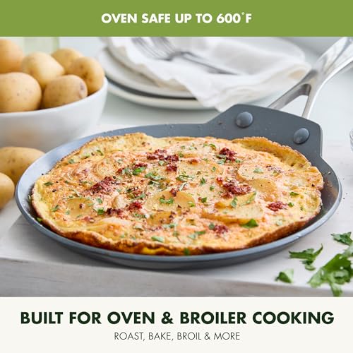 GreenPan Valencia Pro Ceramic Nonstick 9.5" Crepe Pan, Hard Anodized PFAS-Free, Induction Ready, Compatible on All Cooktops, Dishwasher Safe, Oven Safe to 600F, Gray by GreenPan - Image 6