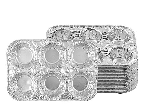 PARTY BARGAINS Muffin Pan | 6-Cup Cupcake Aluminum Pans Favorite Muffin Tin Size for Baking Cupcakes - Standard Size | Pack of 20