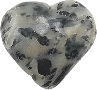 Vista 2 de GEMSCITE Piedra preciosa negra de rutilo con forma de corazón, 1.181 in, bolsillo de palma, curación, tallada, piedra de preocupación, buena suerte