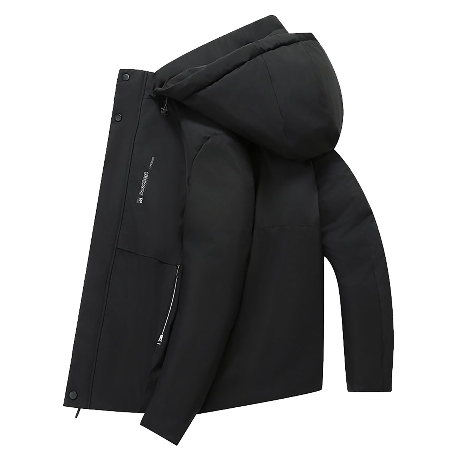 Giacche impermeabili da uomo UK Zip Up manica lunga con cappuccio cappotto