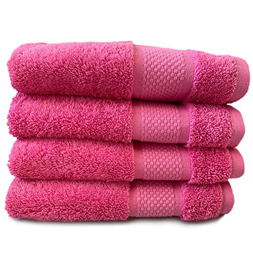 Sue Rossi Organic Turkish Cotton Guest Towels Set Of 4, Kitchen Or Bathroom Pack, Size 30cm x 50cm, Soft