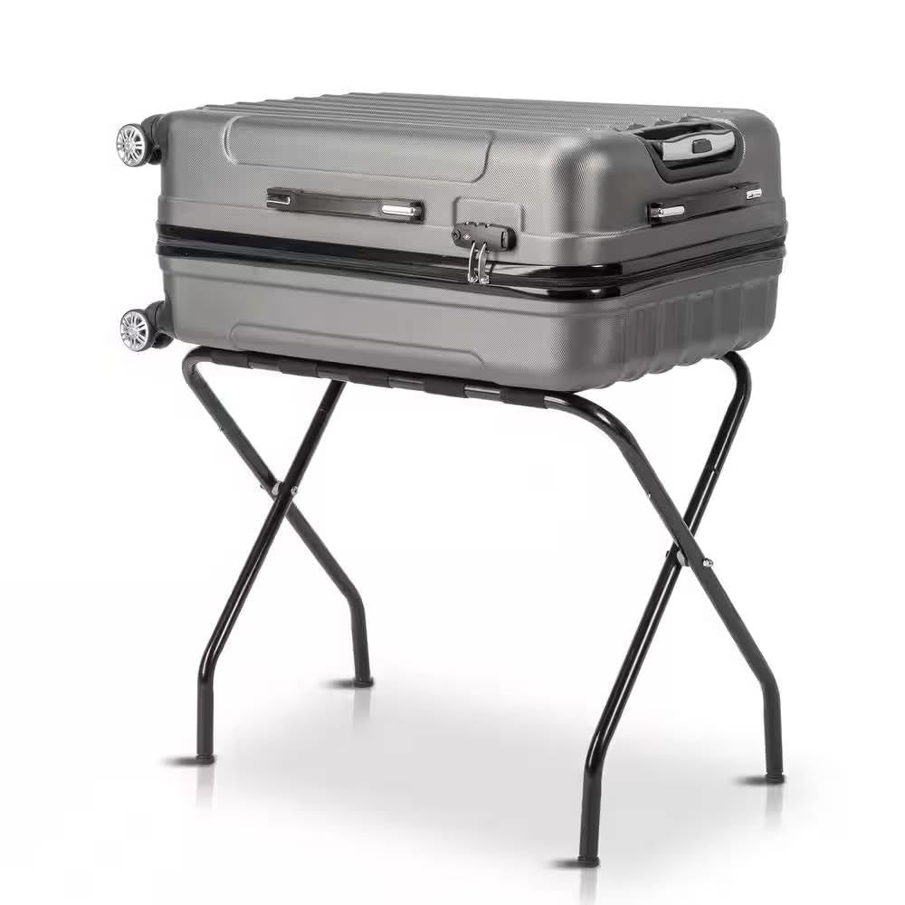 Sturdy Black Metal Foldable Luggage Rack New