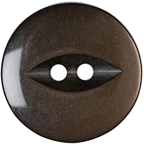 Round Fish Eye Buttons Children - Free Carraige - Pack of 100 Buttons Each (Brown)