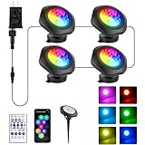 T-SUN Submersible Pond Light, Bluetooth APP Control Pond Lights RGB Underwater LED Pond Light IP68 Waterproof Fountain Lights for Aquarium Tank Pool