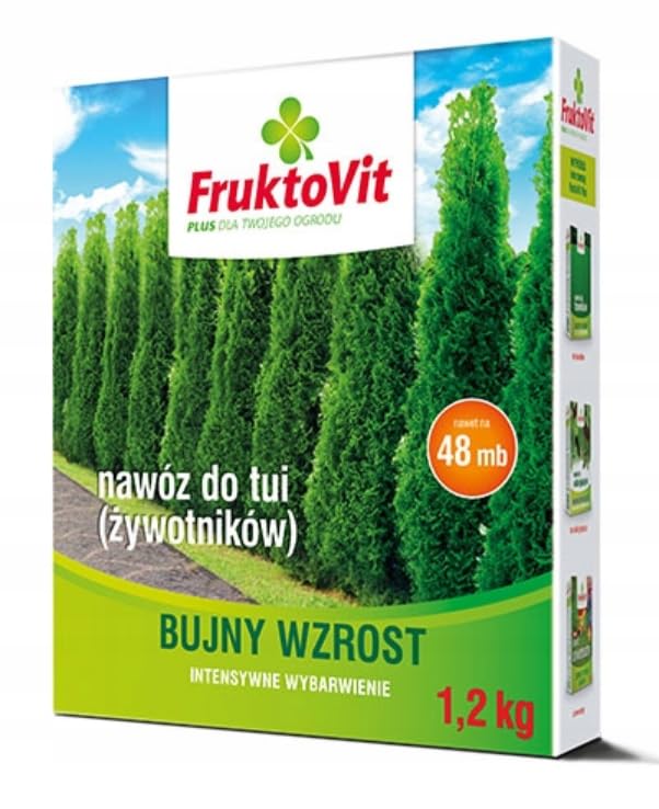 Thuja Dünger Spezialdünger Für Lebensbaum Zypressen Pflanzen NPK Mit Eisen 1,2kg für 48 m²