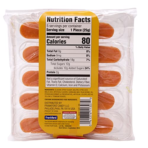 Oscar Mayer 5Ct Gummy Hot Dogs, 2Pk, 8.8Oz, Fruit Flavored, By Frankford Candy #TOP6